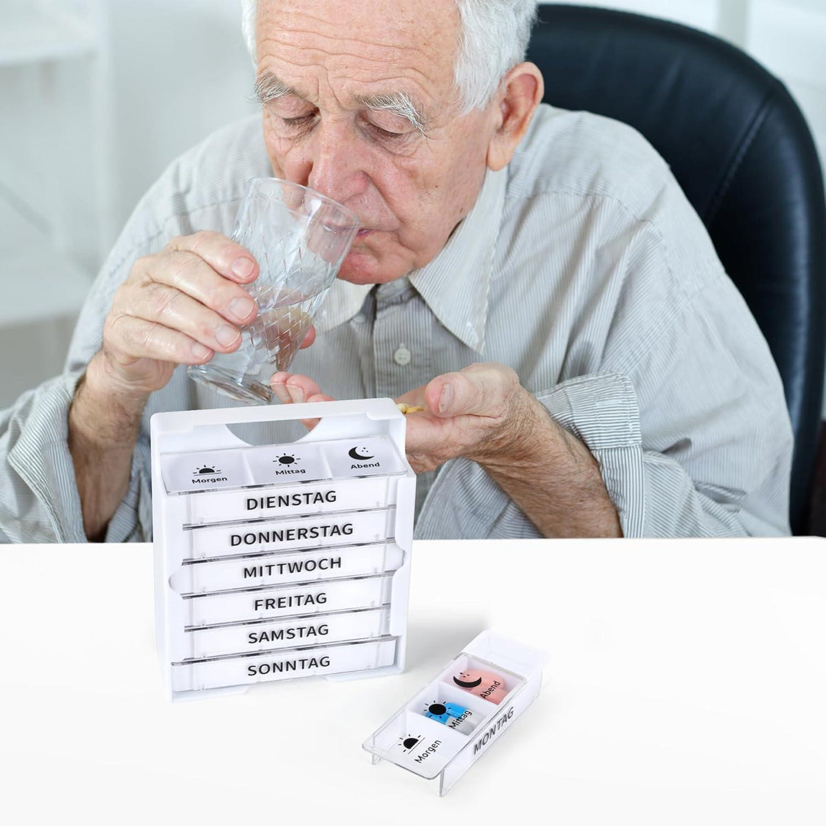Pillendose Tablettenbox 7 Tage 3 Fächer Organisiert BPA-frei