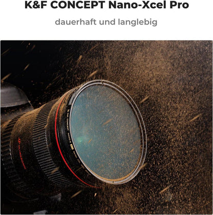K&F Concept 58mm Polfilter CPL Filter Zirkular Slim HD Glas Nikon Canon Sony Fujifilm
