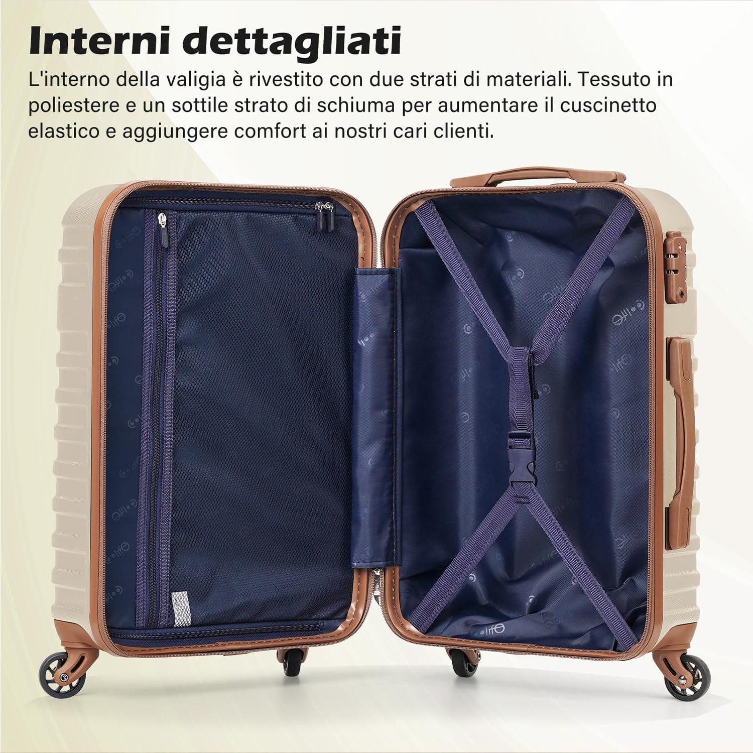 Koffer Set ABS Hartschalen Trolley 4 Rollen Reisekoffer 3tlg