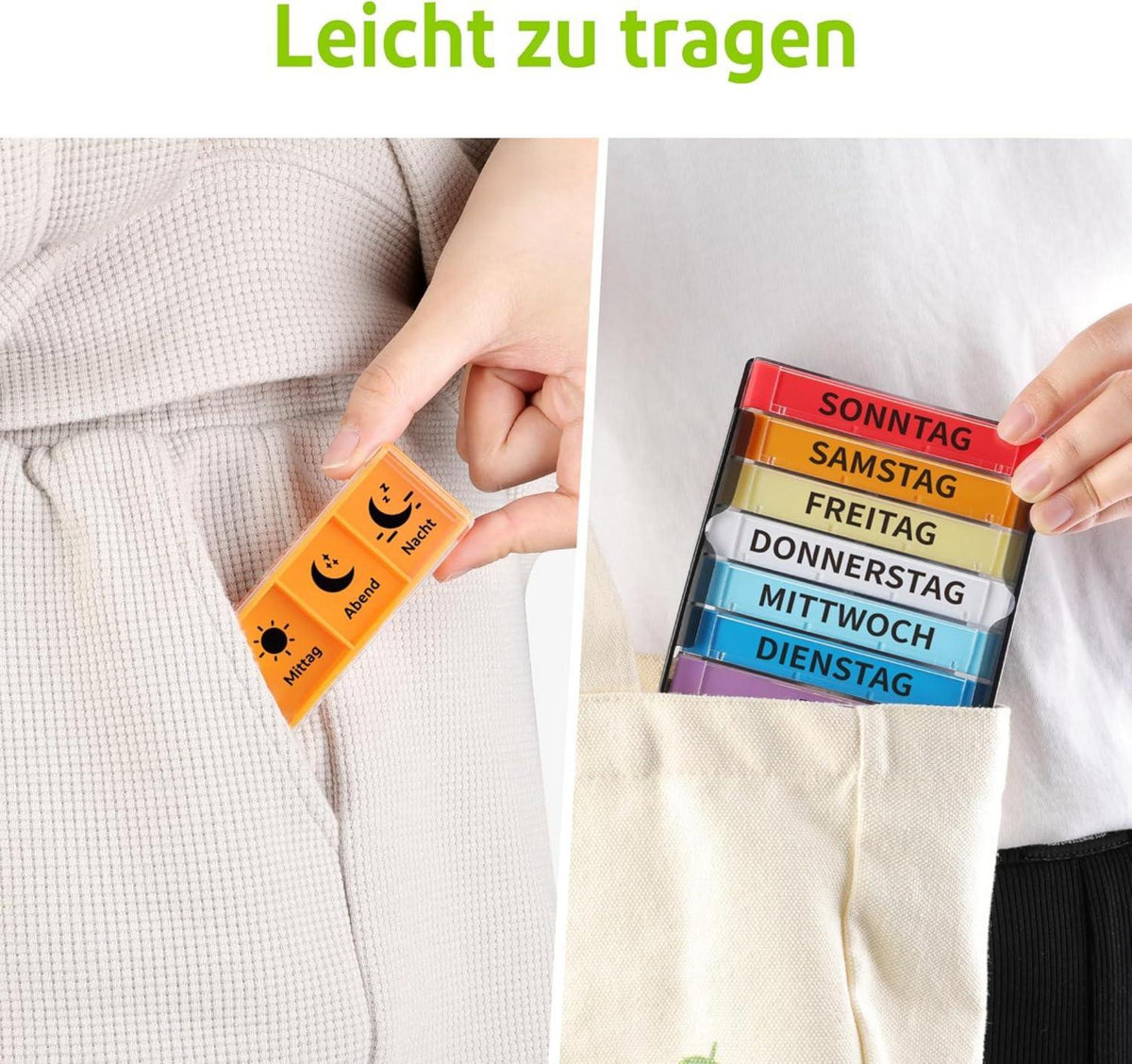 Pillendose 7 Tage 3 Fächer Tablettenbox Medikamentenbox Organizer