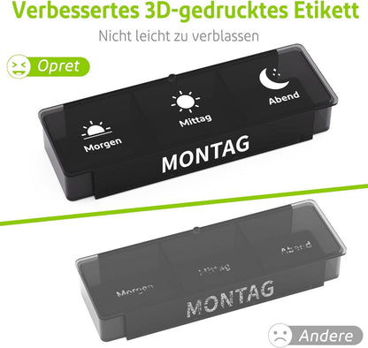 Pillendose 7 Tage Pillenbox 3 Fächer Tablettendose Organizer