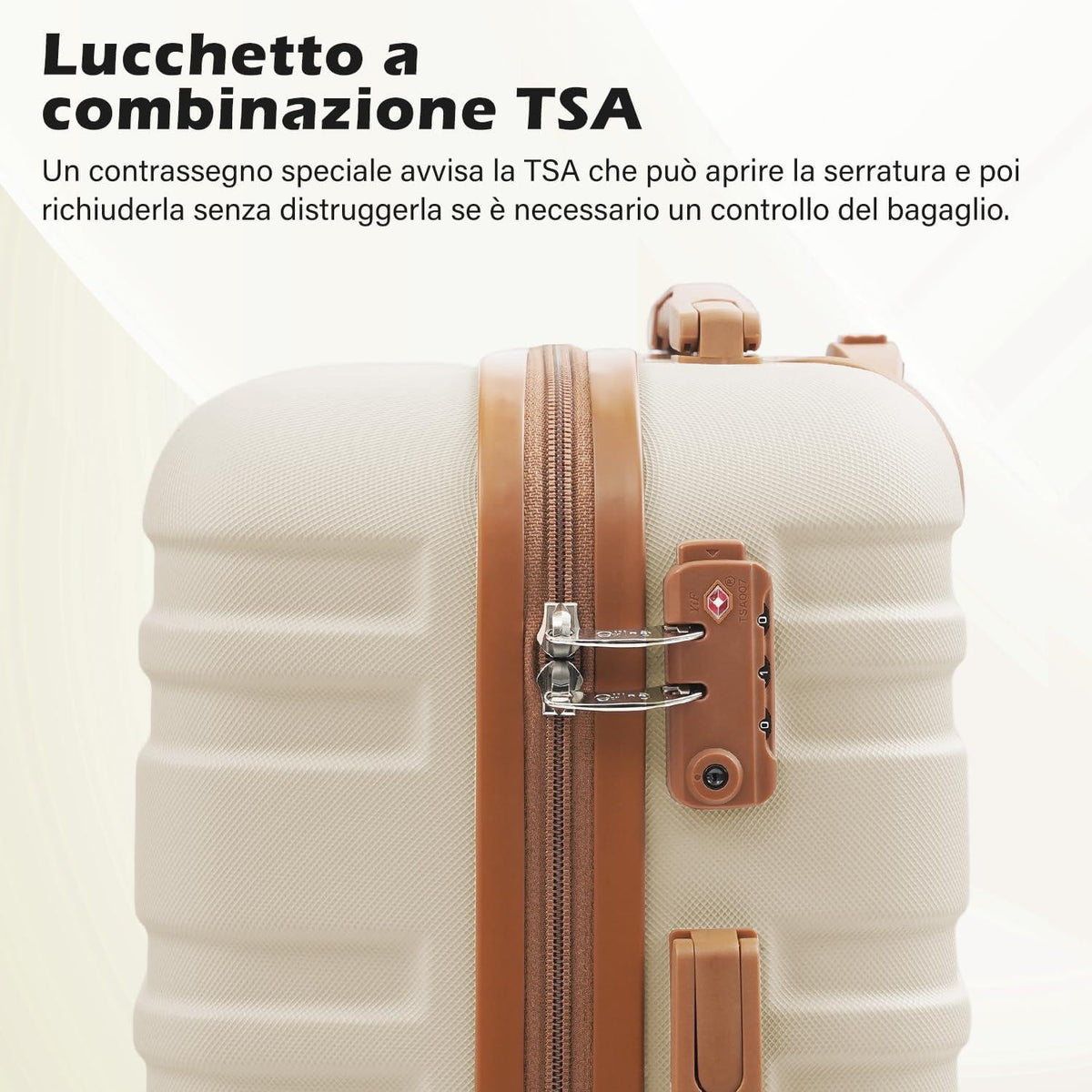 COOLIFE Koffer Trolley Set ABS Hartschale 4 Rollen TSA-Schloss 3tlg Handgepäck