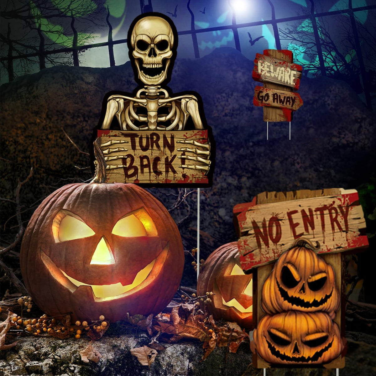 Halloween Deko Garten 3x Grabstein Hof Schilder Outdoor