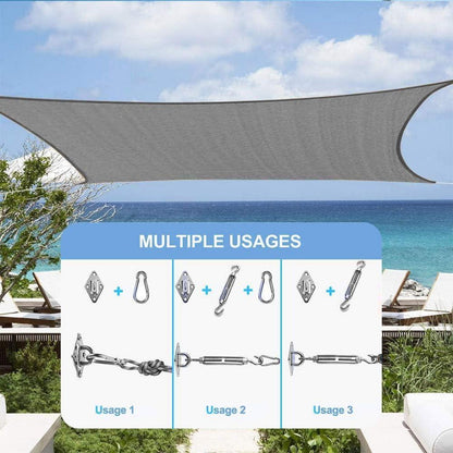 Sonnensegel Set Sonnenschutz 3x4m Rechteckig Wasserdicht
