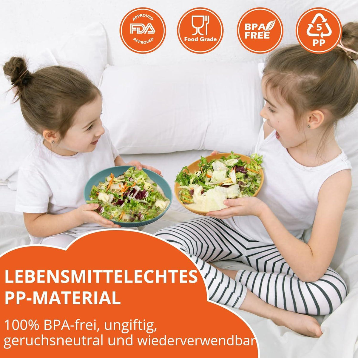 Camping Geschirr Set für 4 Personen, Leicht & Unzerbrechlich