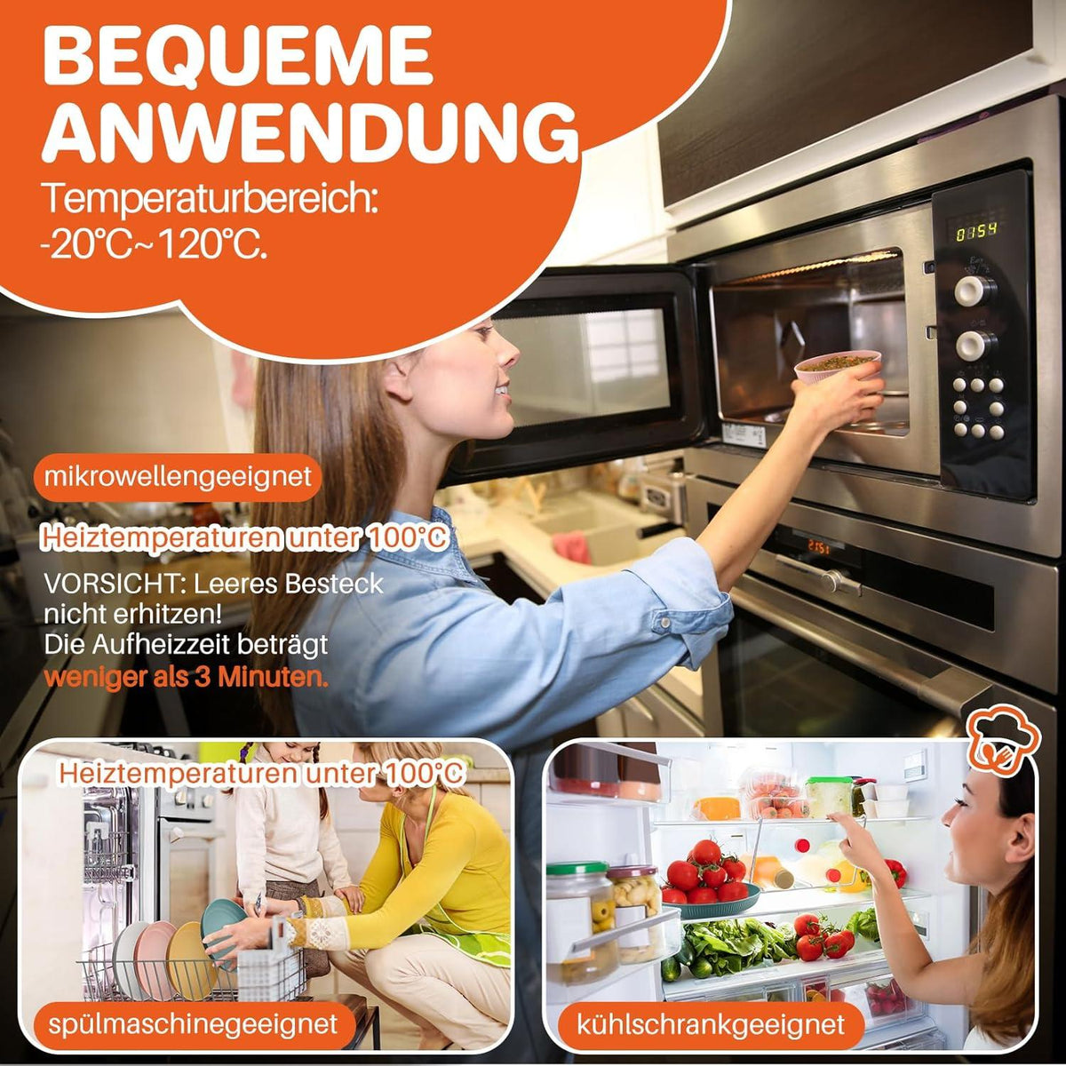 Camping Geschirr Set 12-teilig für 4 Personen BPA-frei & leicht