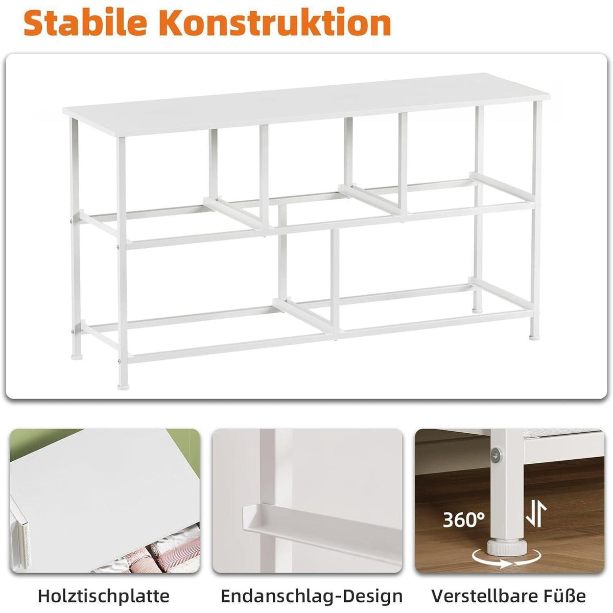 Somdot Stoffkommode mit 5 Schubladen, Weiß