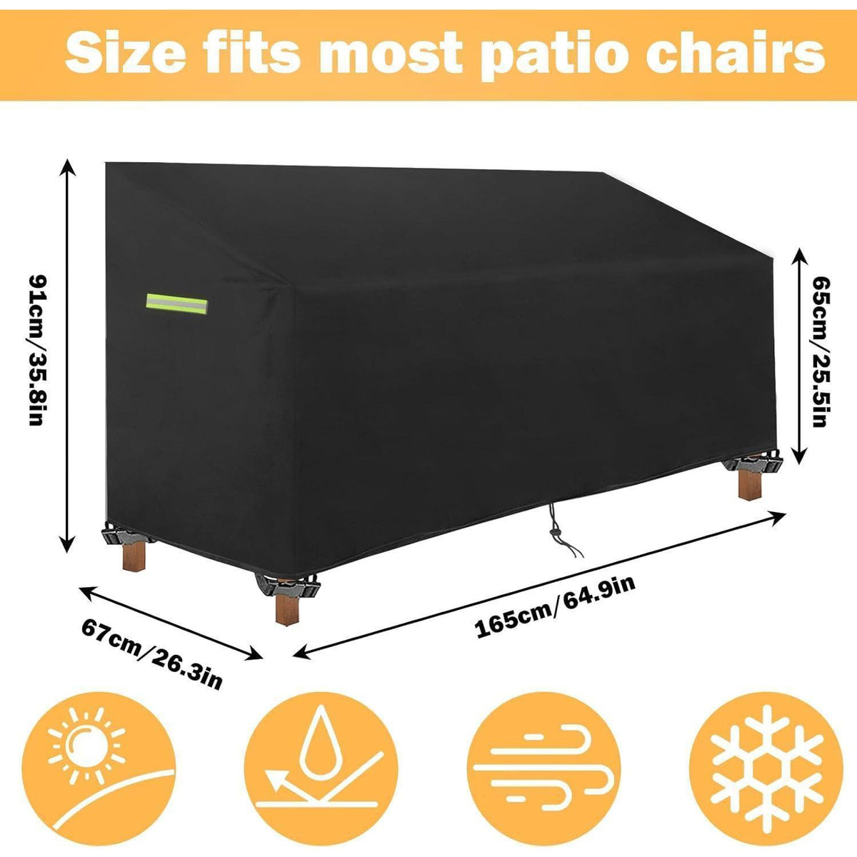 Gartenbank Abdeckung Wasserdicht 165x67x65/91cm Schutzhülle