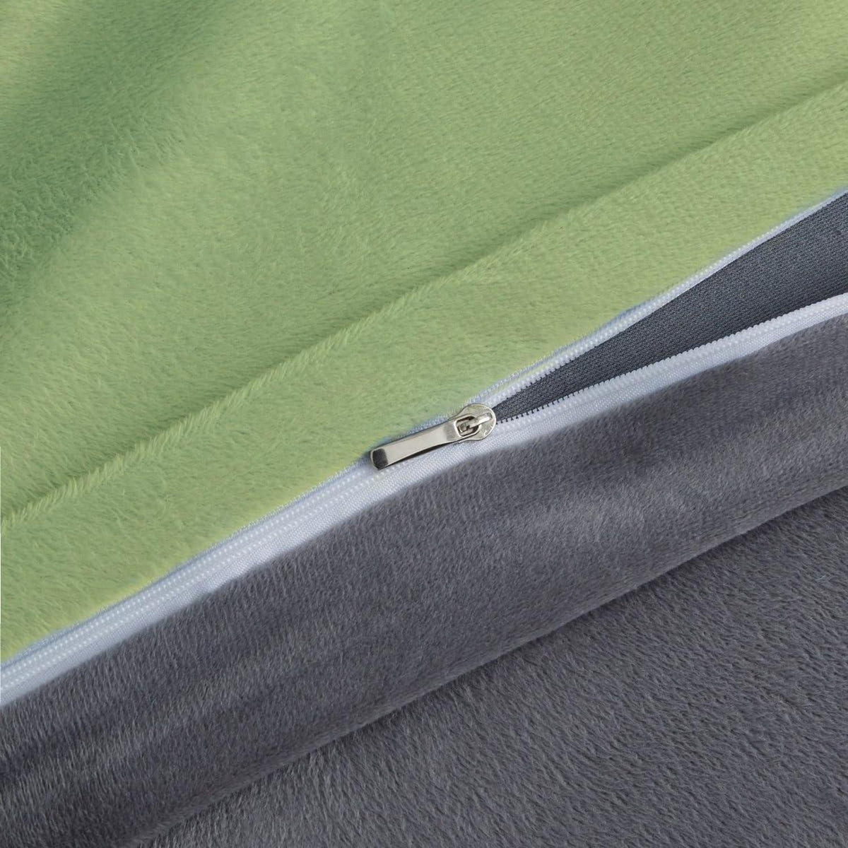 Flauschige Bettwäsche-Set 135x200 cm – Grün, Grau, Hellgrün