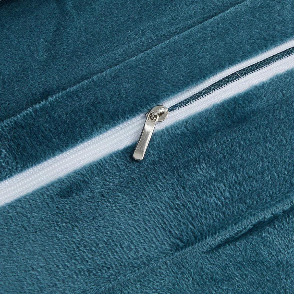 Flauschige Fleece Bettwäsche Set 220x240 Hellblau