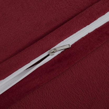 Flauschige Fleece Bettwäsche 135x200cm - Rot/Weinrot 4-teilig