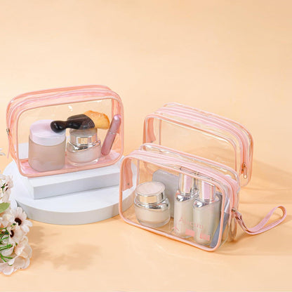 Transparente Kulturtasche 2er Set wasserdicht PVC TSA-zugelassen