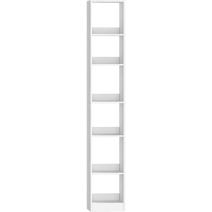 6-stöckiges Bücherregal weiß – Platzsparendes Wohnregal