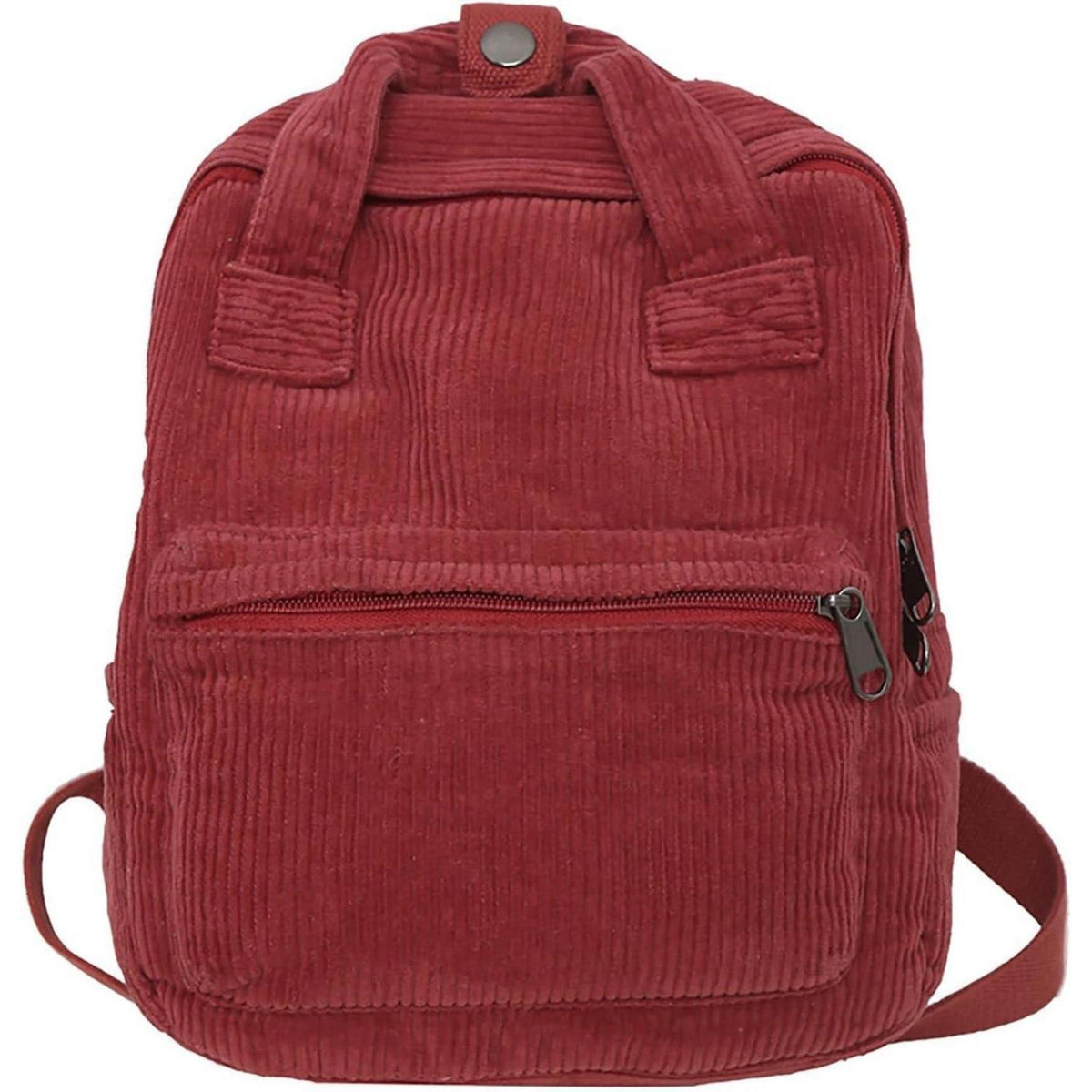 Cord Rucksack Damen Klein, Cityrucksack mit Fächern, Rot