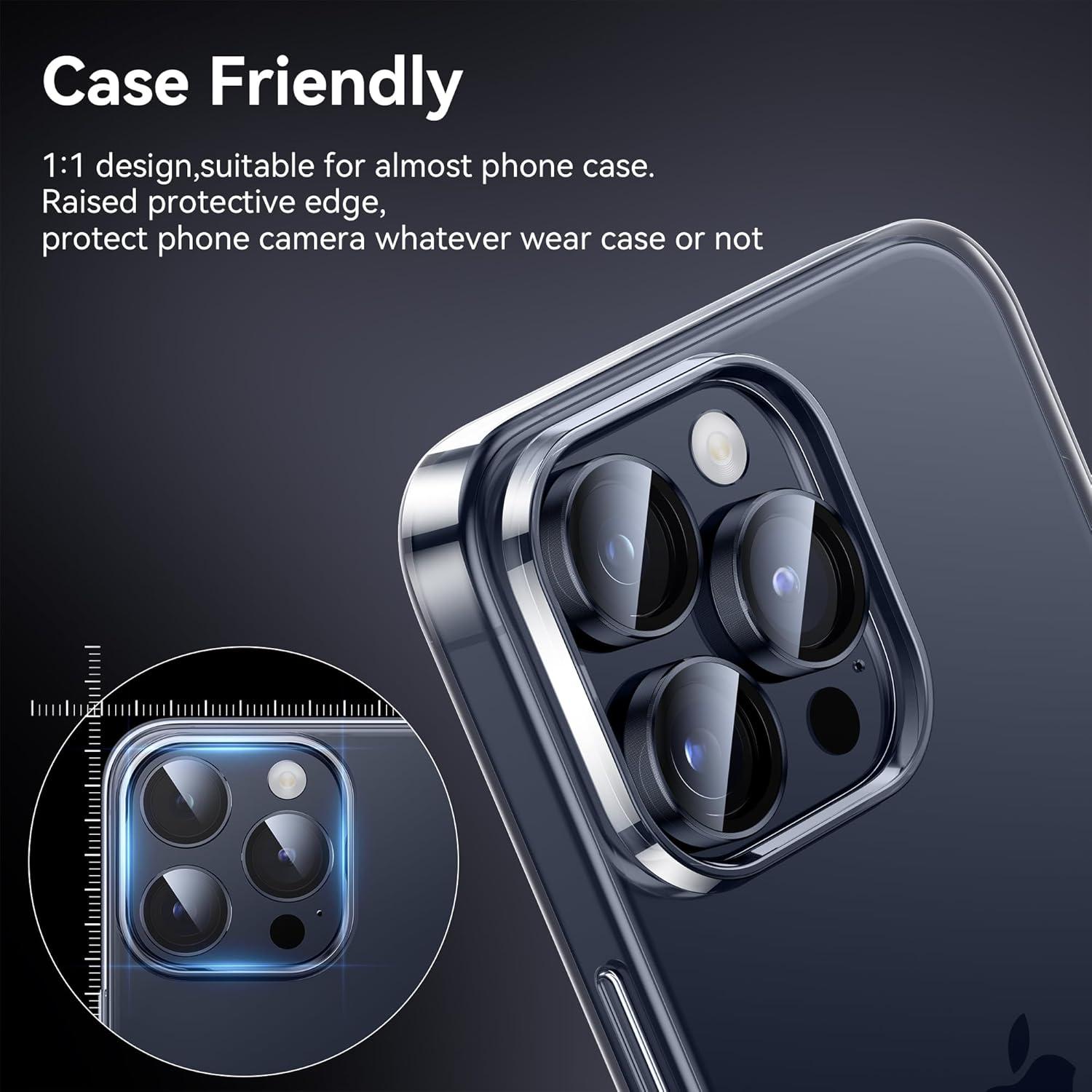 Kameraschutz für iPhone 15 Pro Max/15 Pro - 9H Härte Blasenfrei Panzer Schutz