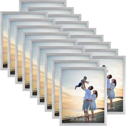 Bilderrahmen 20x25 cm 18er-Set Wand Tisch Geschenk Silber