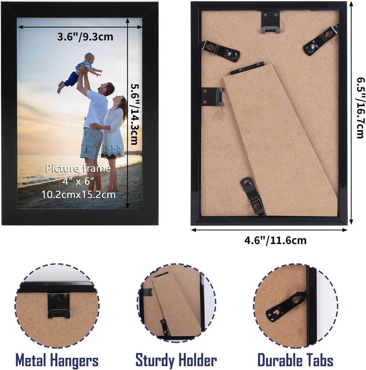 Bilderrahmen 10x15 cm Schwarz 18er-Set für Wand & Tisch