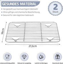 Edelstahl Abkühlgitter Set 2er - Rechteckig Backgitter
