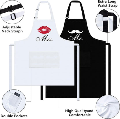 Mr. und Mrs. Hochzeits- und Verlobungsgeschenkset mit Glas- und