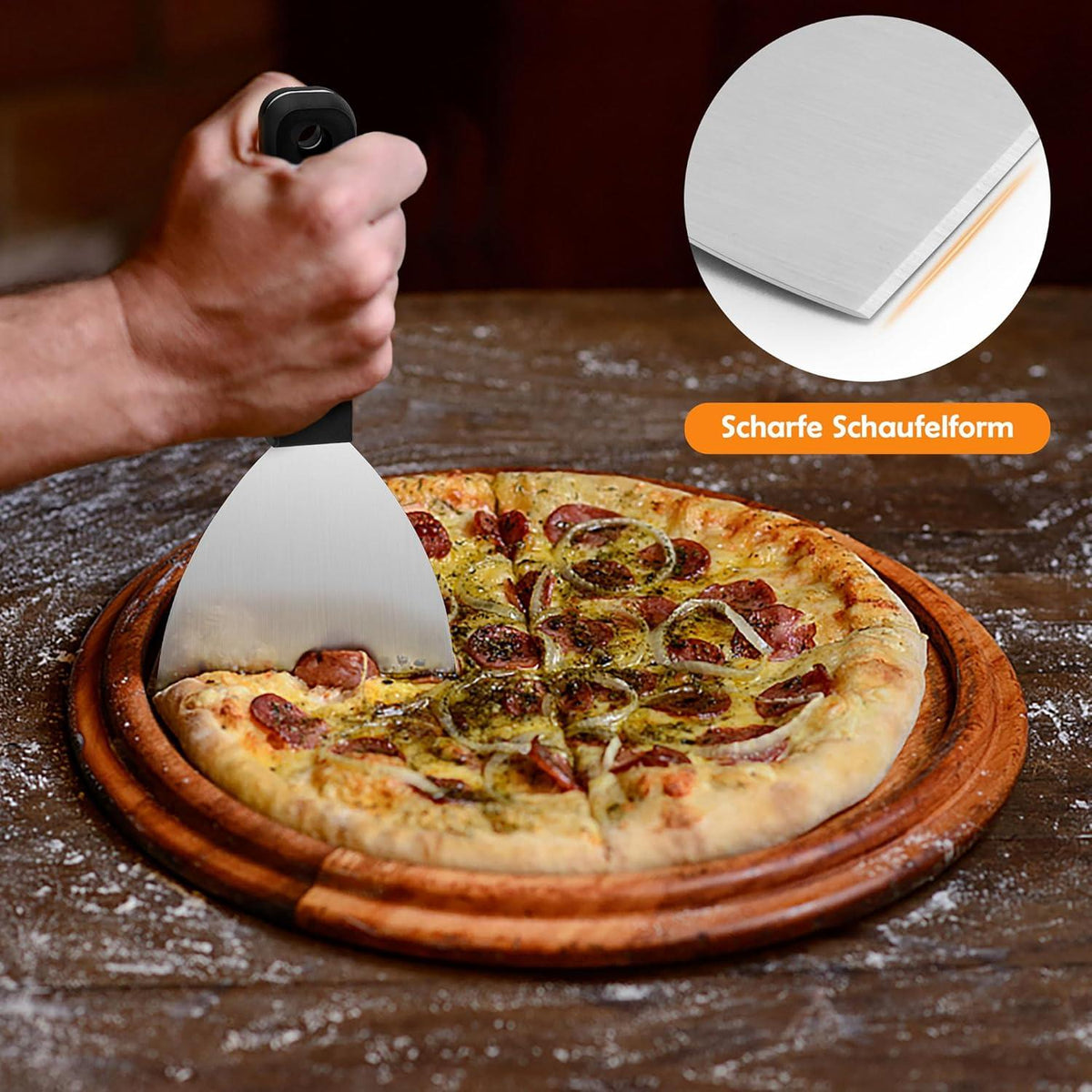 Grillspachtel Edelstahl ABS-Kunststoffgriff Pizzaspatel