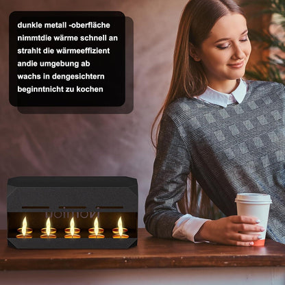 Teelichtofen Metall für 10 Teelichthalter - Hohe Sicherheit & einzigartiges