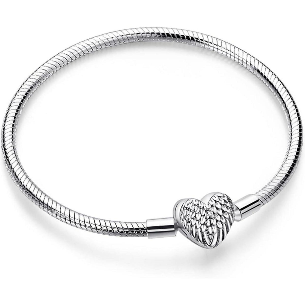 925 Sterling Silber Schlangen Gliederarmband mit Kugelverschluss, Damen Charm Armband