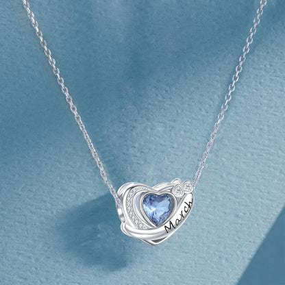 925 Sterling Silber Geburtsstein Charm Anhänger - Herz Monatsstein für Damen