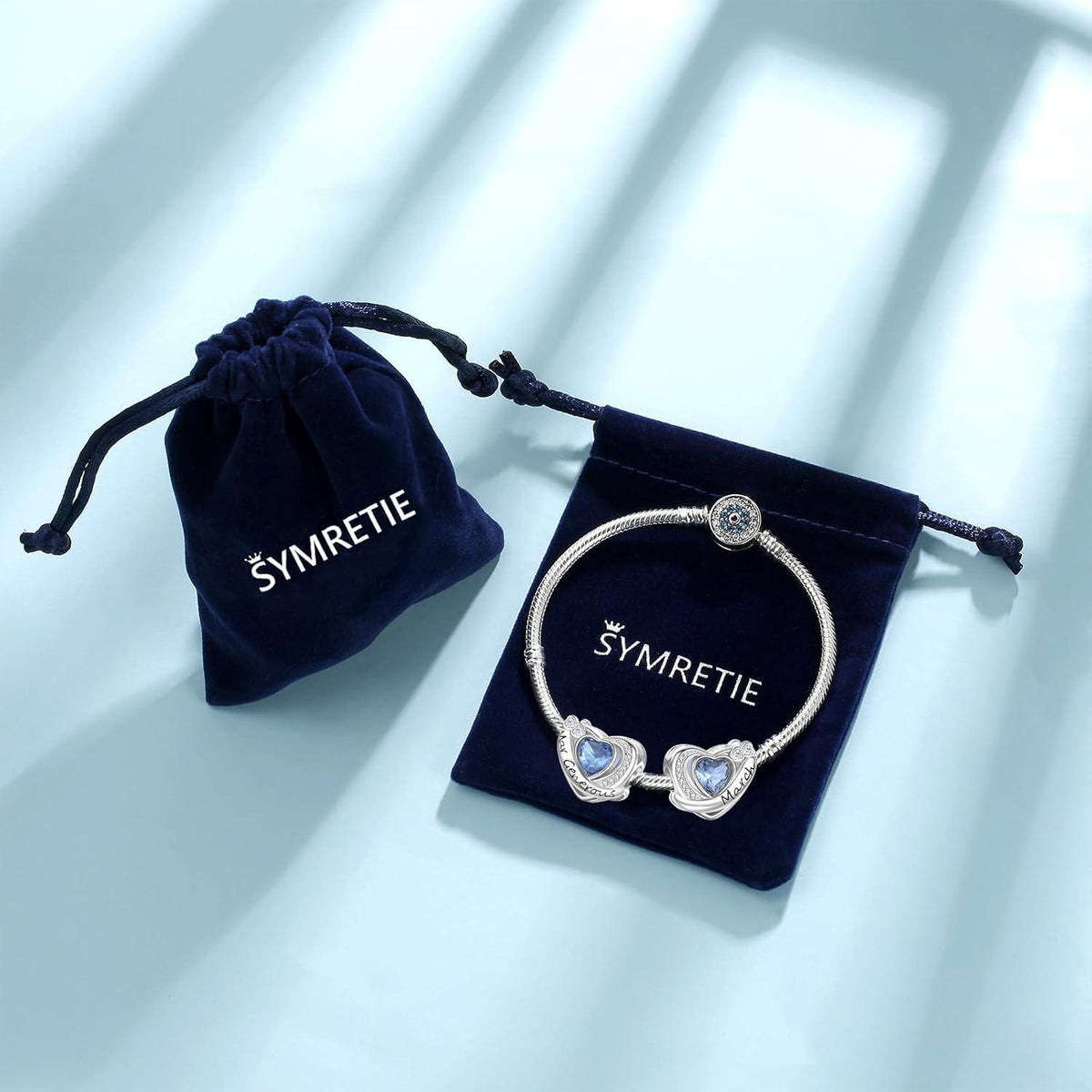 925 Sterling Silber Geburtsstein Charm Anhänger - Herz Monatsstein für Damen