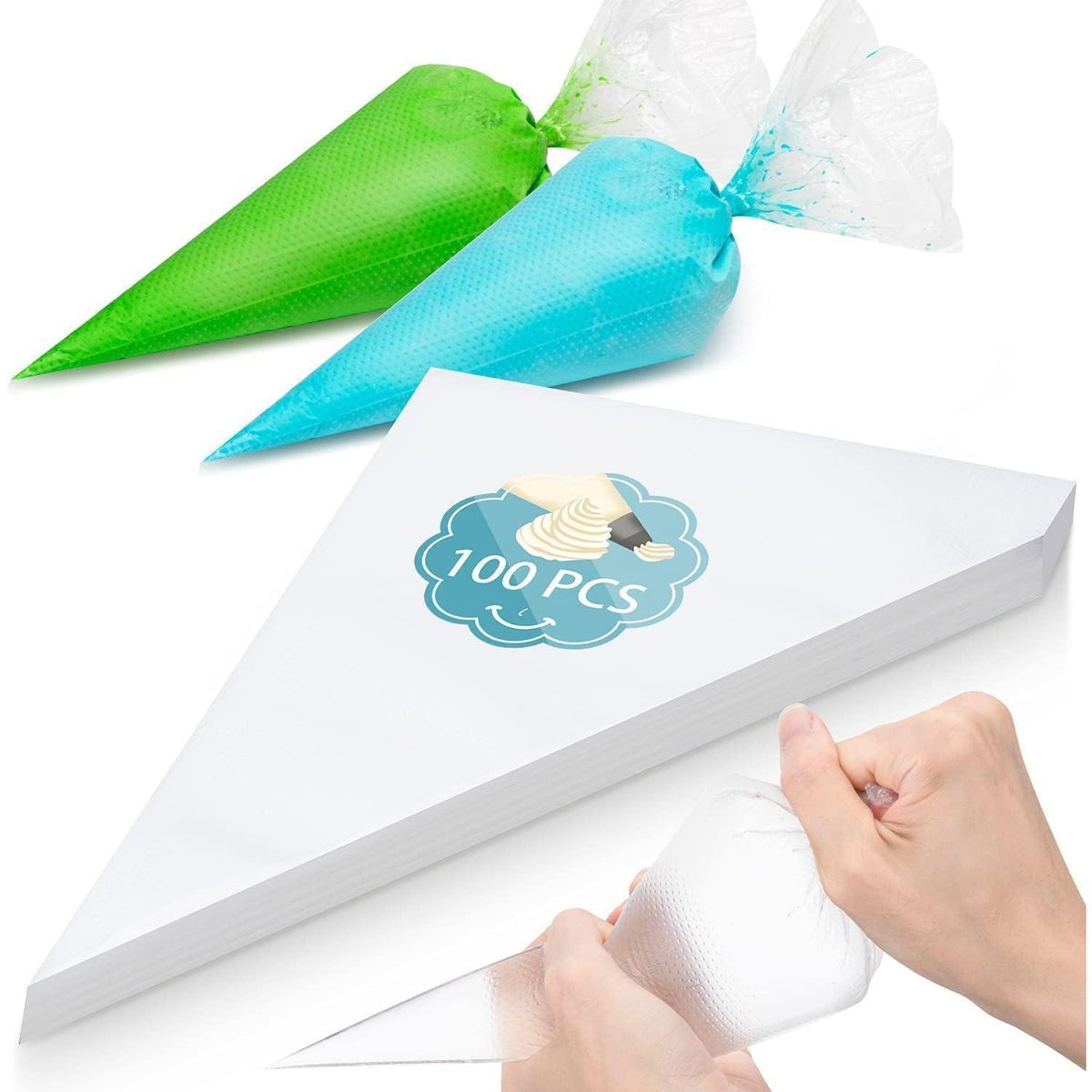 Einweg Spritzbeutel 100er Set | Dekorieren von Kuchen & Torten