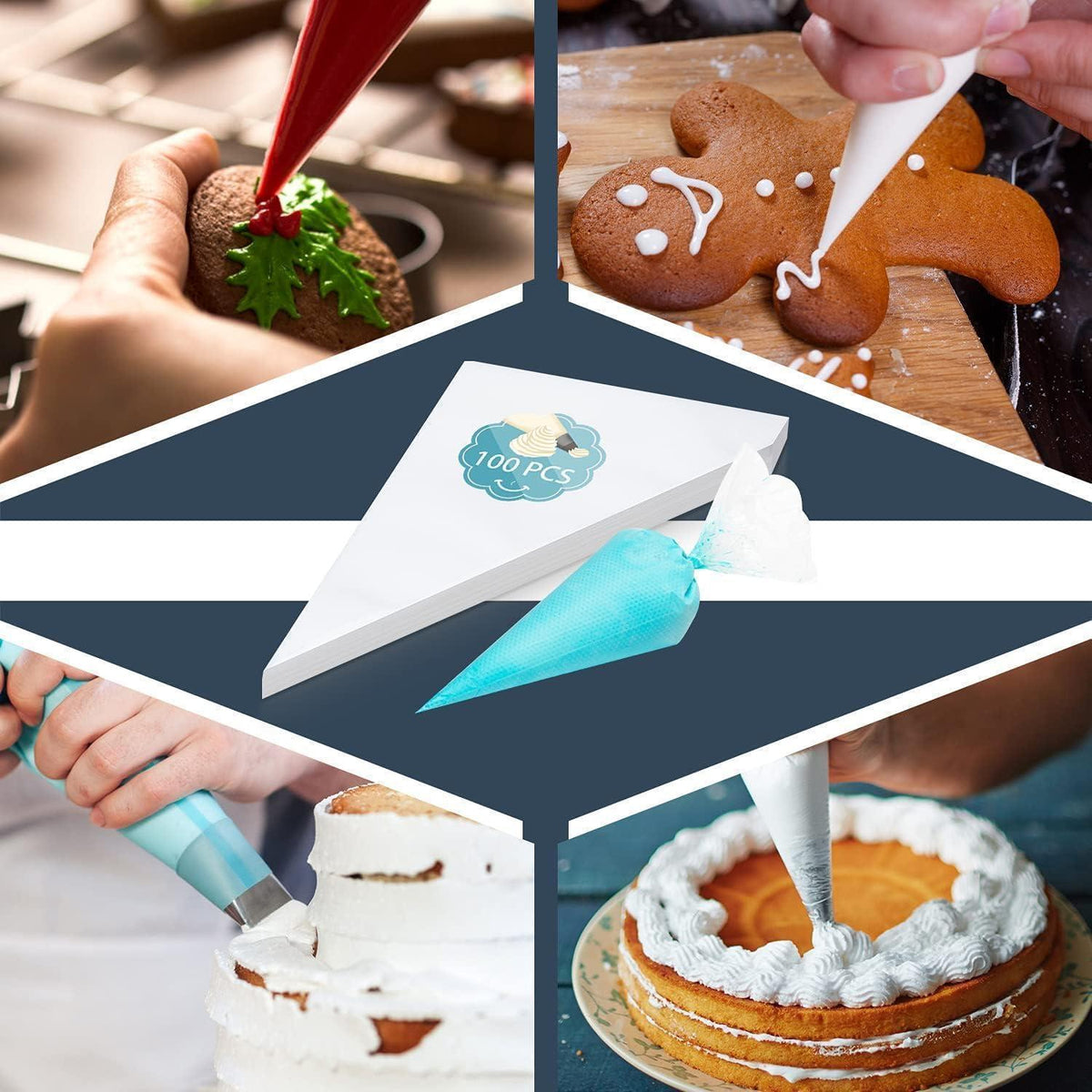 Einweg Spritzbeutel 100er Set | Dekorieren von Kuchen & Torten