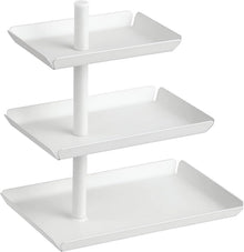 Etagere mit 3 Etagen in Weiß - Drehbare Obstschale für Party und