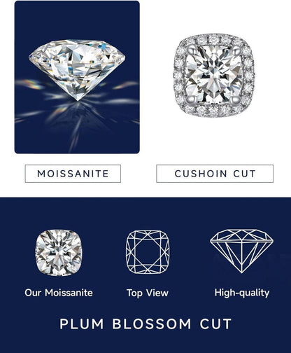 Moissanit Ohrringe 1,16 ct Diamant 925 Silber Hochzeit Brillant Damen