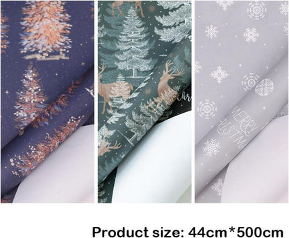 Weihnachtspapier Geschenkpapier 3 Rollen 15m Vintage Set mit Seil
