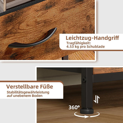 Somdot Kommode mit 4 Stoffschubladen – Schlafzimmer & Wohnzimmer