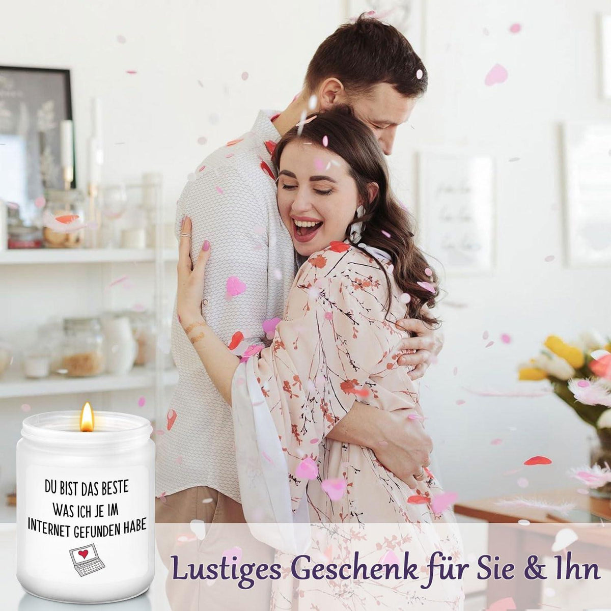 Valentinstag Jahrestag Geschenk Lavendel Duftkerze 200g
