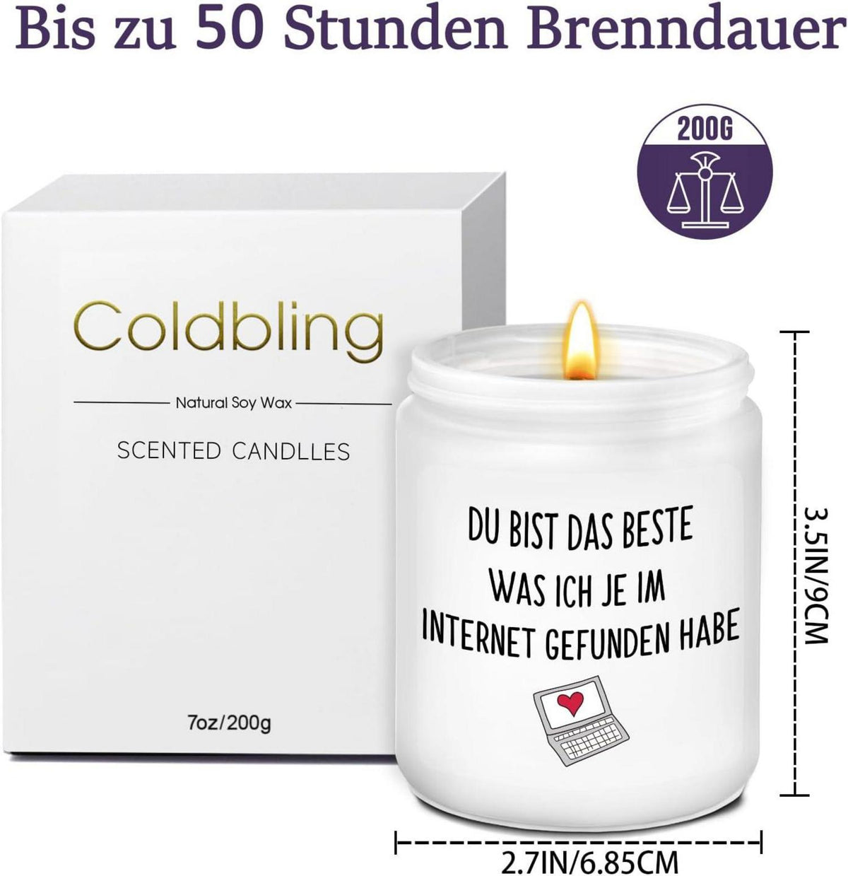 Valentinstagsgeschenk: Lavendel Duftkerze für Sie und Ihn