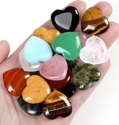 15PCS Natürliche Edelstein Herz Kristalle Set Dekoration