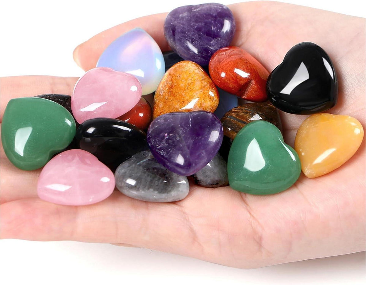 10PCS Herz Kristalle Edelsteine Bunte Heilung Reiki Set