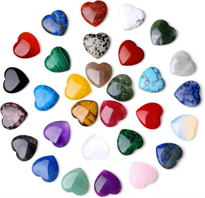 Herz Kristallsteine Set Natürliche Edelsteine Dekoration 30er Pack