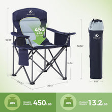 XXL Campingstuhl Klappstuhl Faltbar mit Kühltasche bis 200kg