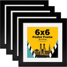 Quadratische Bilderrahmen 15x15cm 4er-Set Acrylglas Schwarz