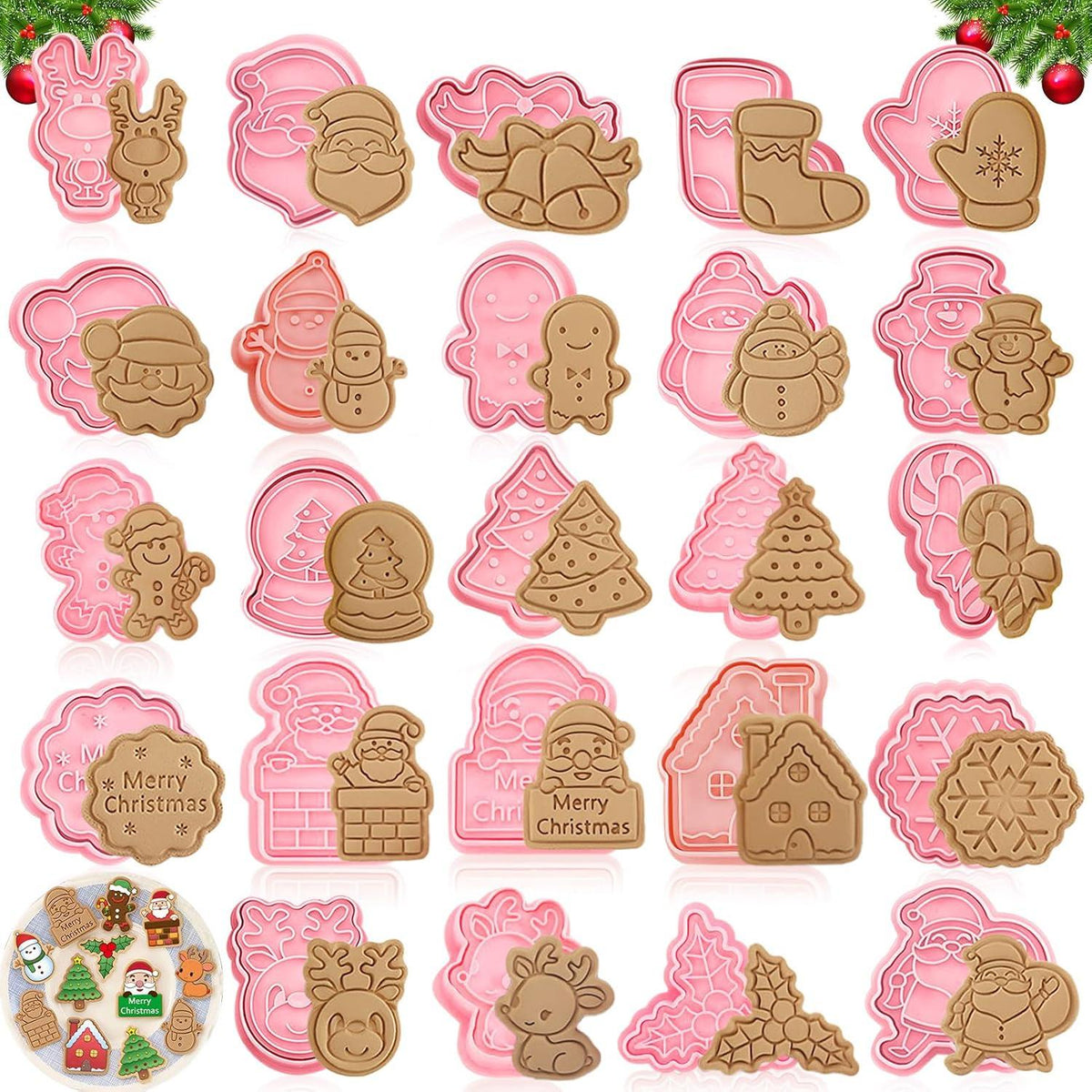 24-teiliges Weihnachtsausstechformen-Set für Kekse und Backen