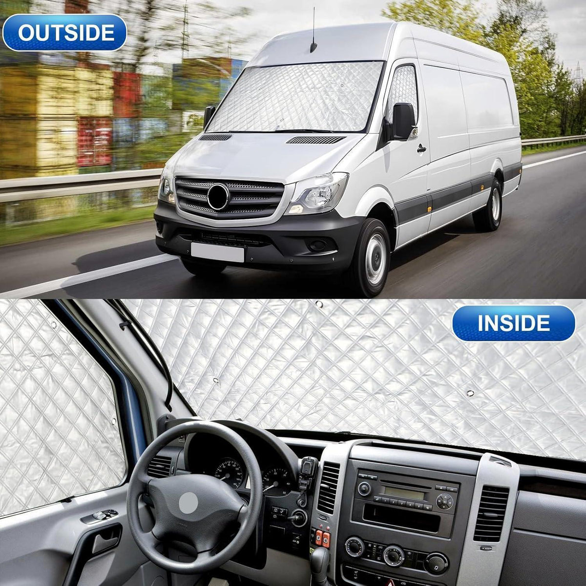 Sonnenschutz Frontscheibe Mercedes Sprinter 2006-2018 – 100% Lichtblockierend