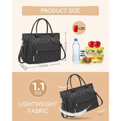 Isolierte Lunchtasche für Damen mit Schulterriemen & Flaschenhalter