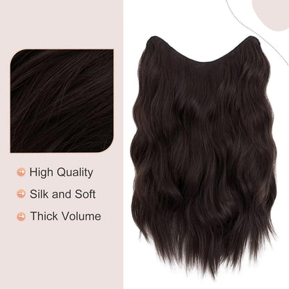 Gewellte Haarverlängerung Dunkelbraun, 45 cm Clip-In