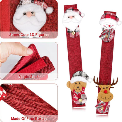 8 Weihnachts Kühlschrank Griffabdeckungen 38CM Vliesstoff 3D