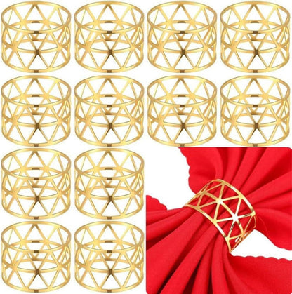 Serviettenringe Gold 12er Set für Weihnachten Hochzeit Party