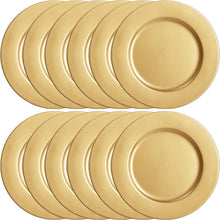 Goldene Platzteller 12er Set 33cm Kunststoff Halloween Hochzeit Party