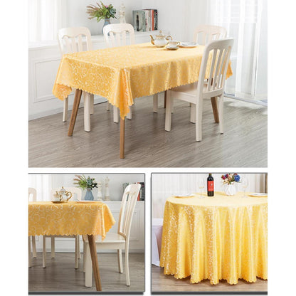 Runde Jacquard Tischdecke Gelb 360 cm – Elegant & Pflegeleicht