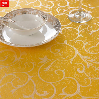 Runde Jacquard Tischdecke Marineblau 360 cm – Elegant & Pflegeleicht